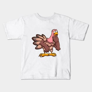 Thinking Cartoon Turkey Kids T-Shirt